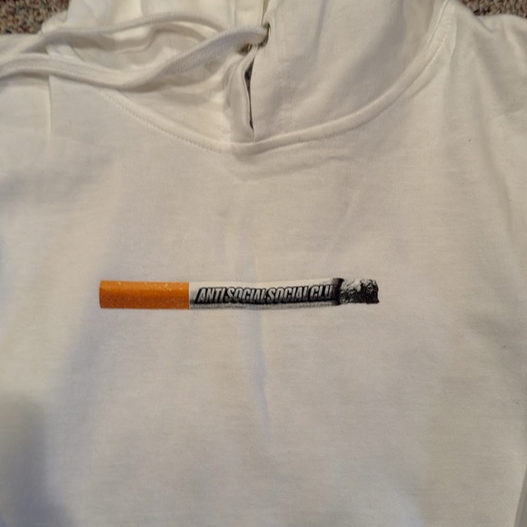 Anti Social Social Club Cigz Cigarette White Hoodie Size XL - Picture 2 of 4